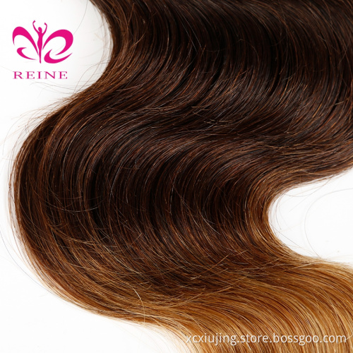REINE Cheap Ombre Virgin Human Hair Weave 1B 4 27 Unprocessed Wholesale Human Hair Weave Bundles